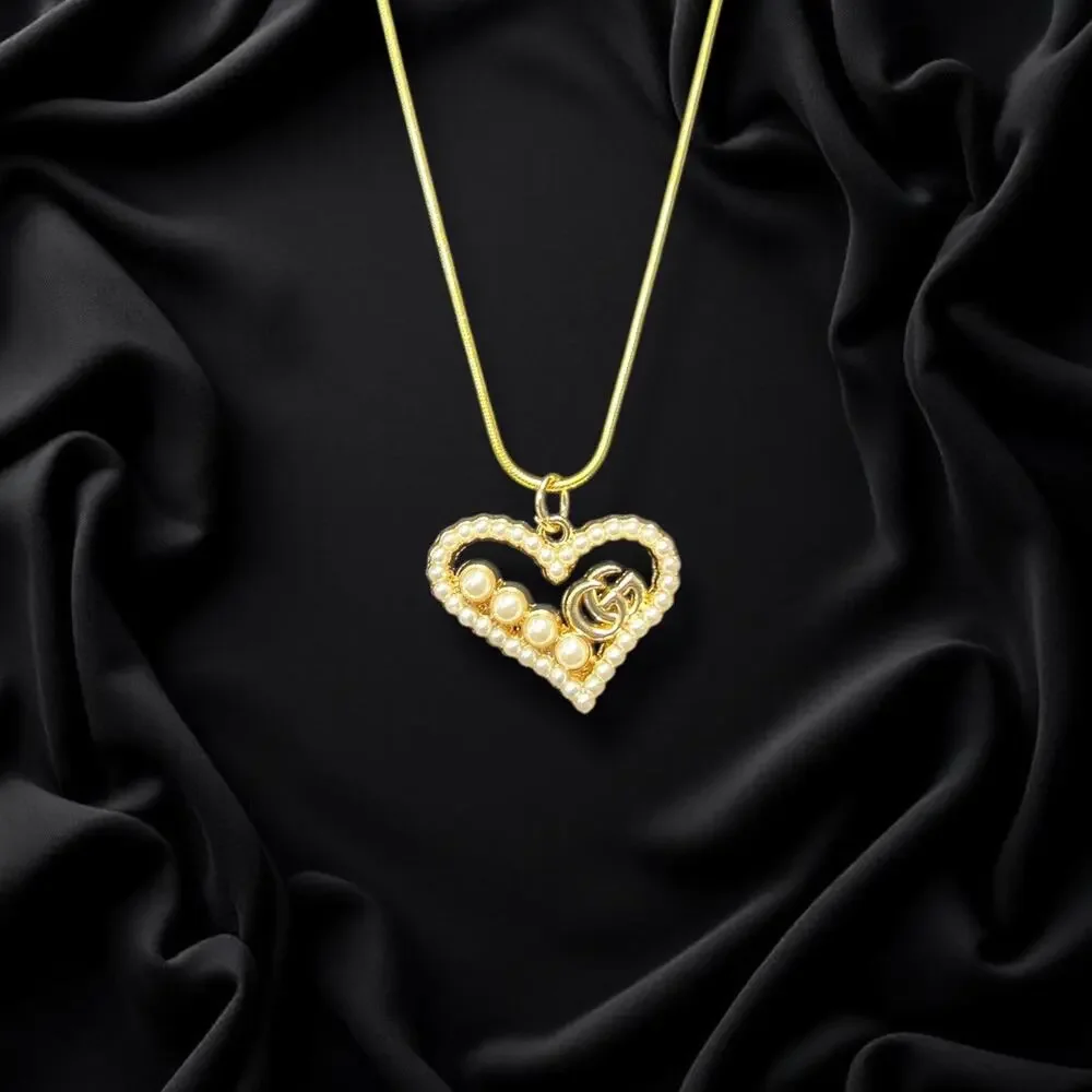 Heart Zipper Gucci Pull Button Charm with Free 18in Gold Plated Snake Chain - Picture 4 of 6